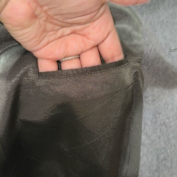 OSCAR DE LA RENTA 44L Gray Pure Wool Cashmere Blend Blazer Jacket Sport Coat - Picture 14 of 16